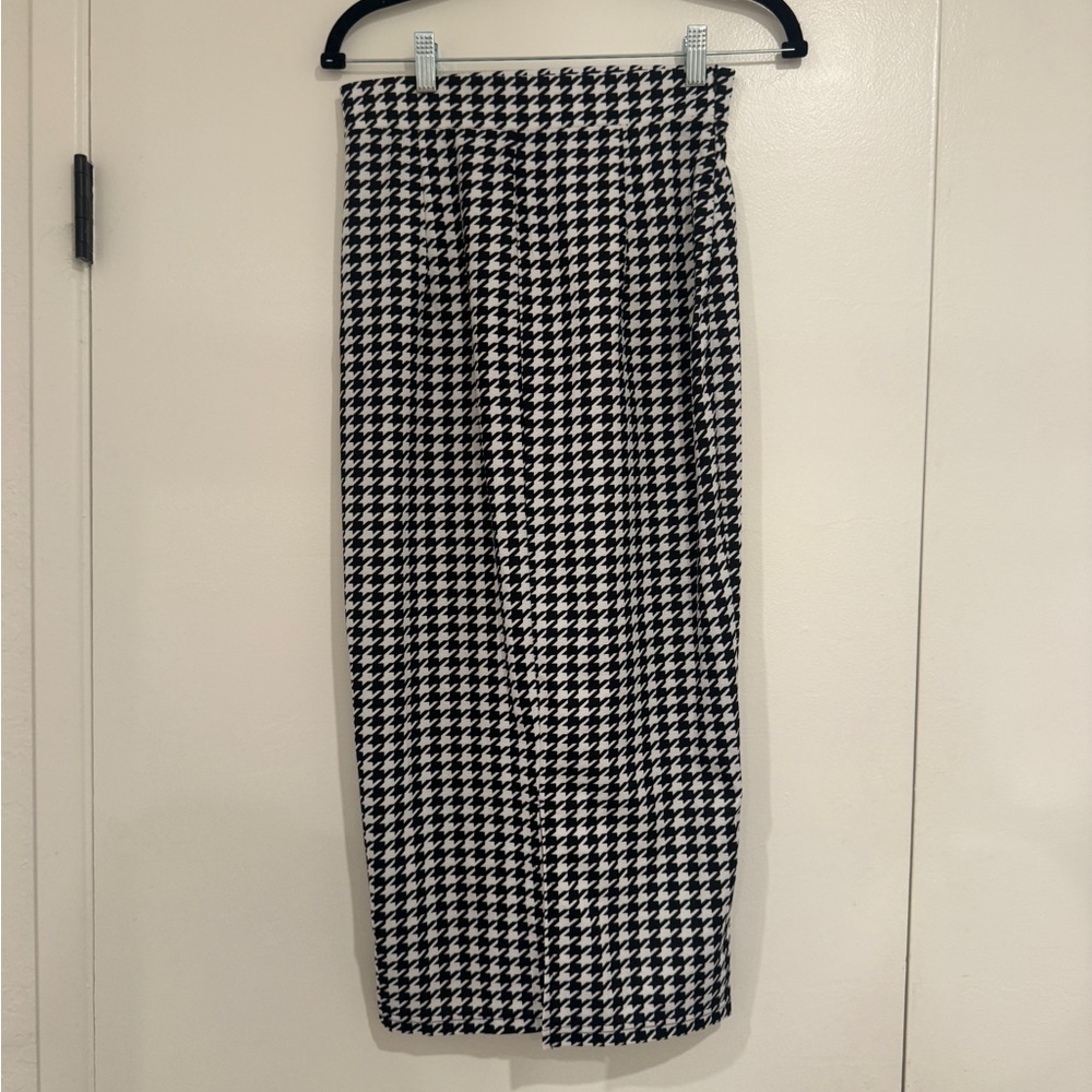 SHEIN Black & White Houndstooth Midi Pencil Skirt (Size S / US 4) - Picture 3 of 5